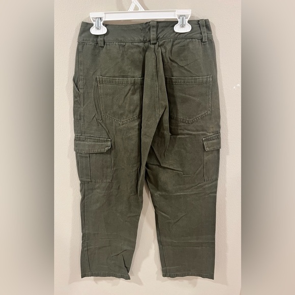 DOUBLJU Olive Green High Waisted Cargo Pants - Size XS - Picture 3 of 10